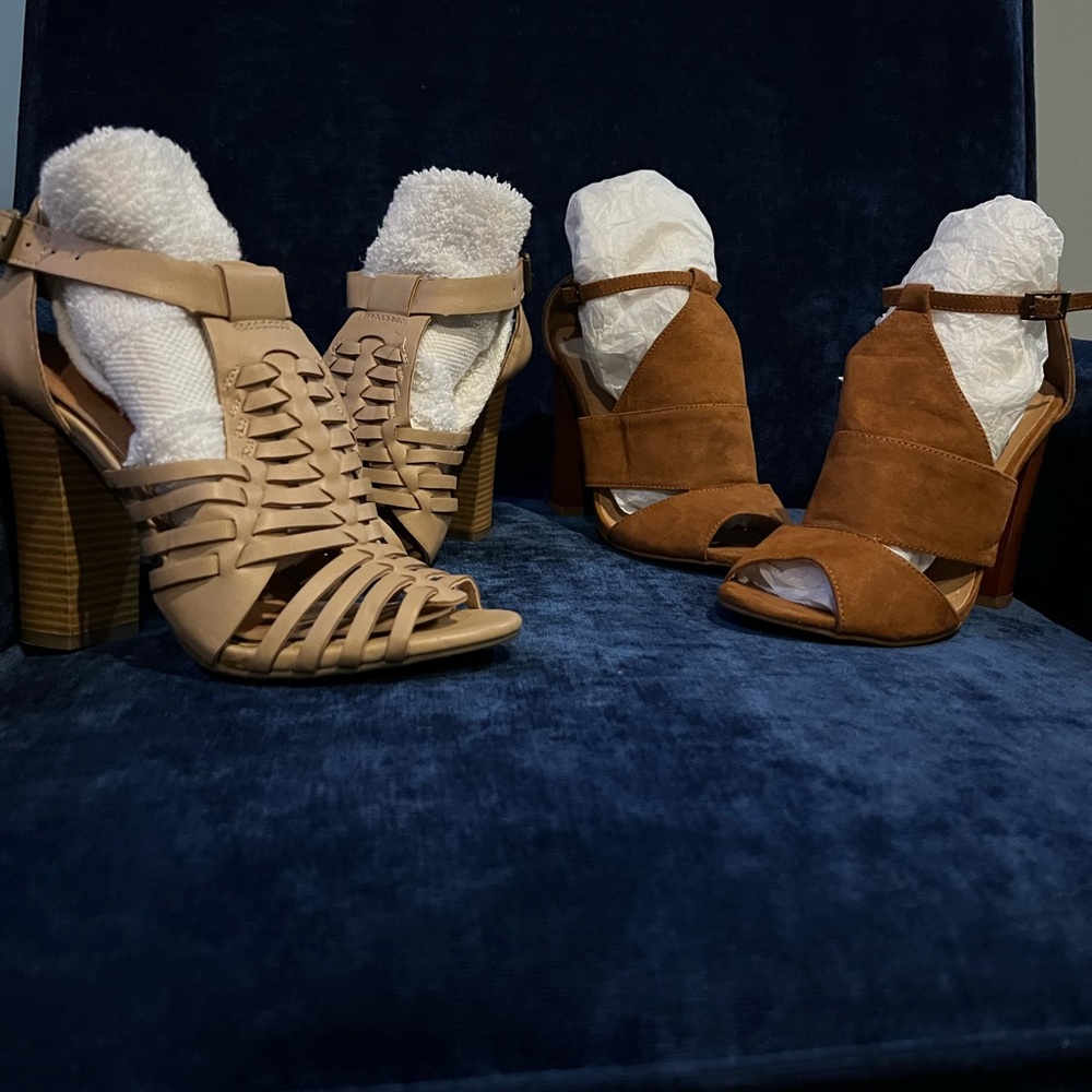 2 for $15, block heels both are size 6